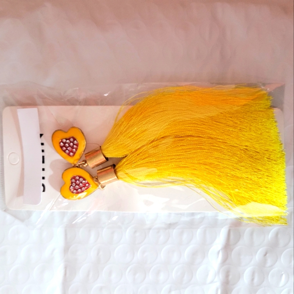 Yellow Tassel Earrings